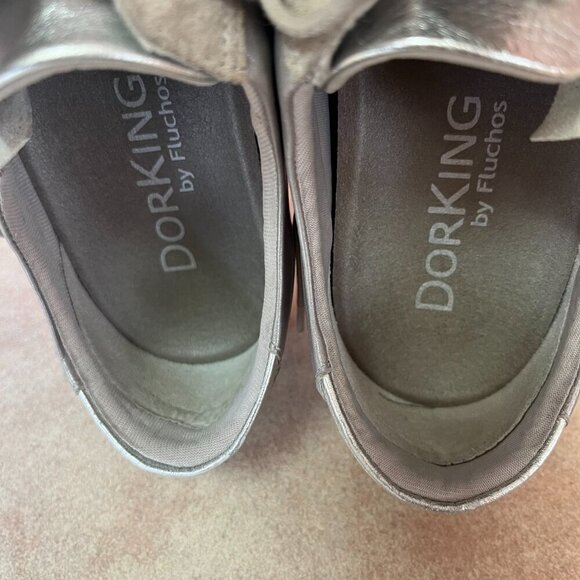 Dorking By Fluchos Karen Silver Metallic Lace Shoes Sneakers - Picture 11 of 13